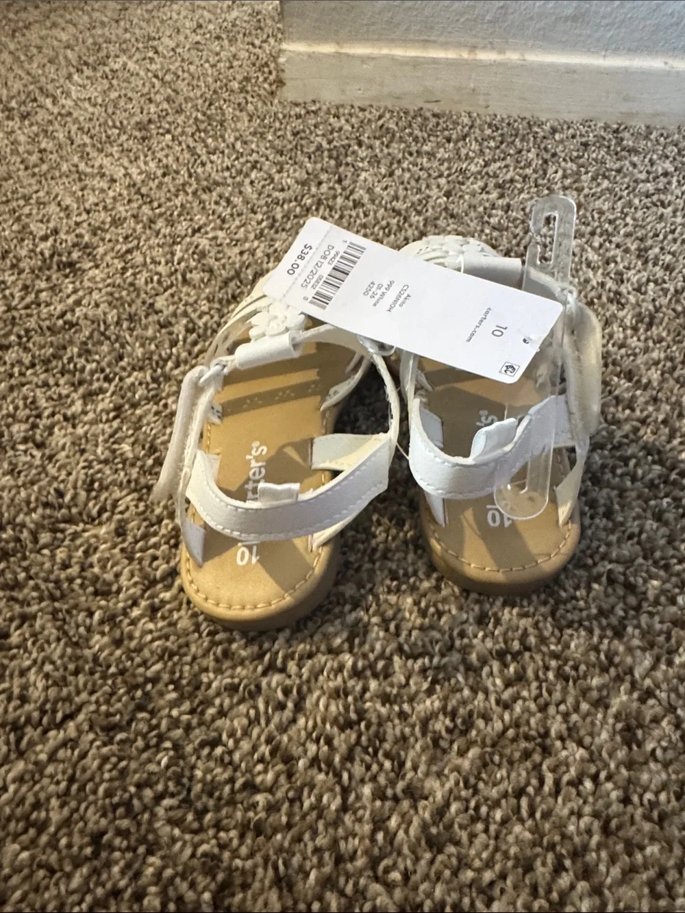 Carter's White Floral Strap Girls' Sandals